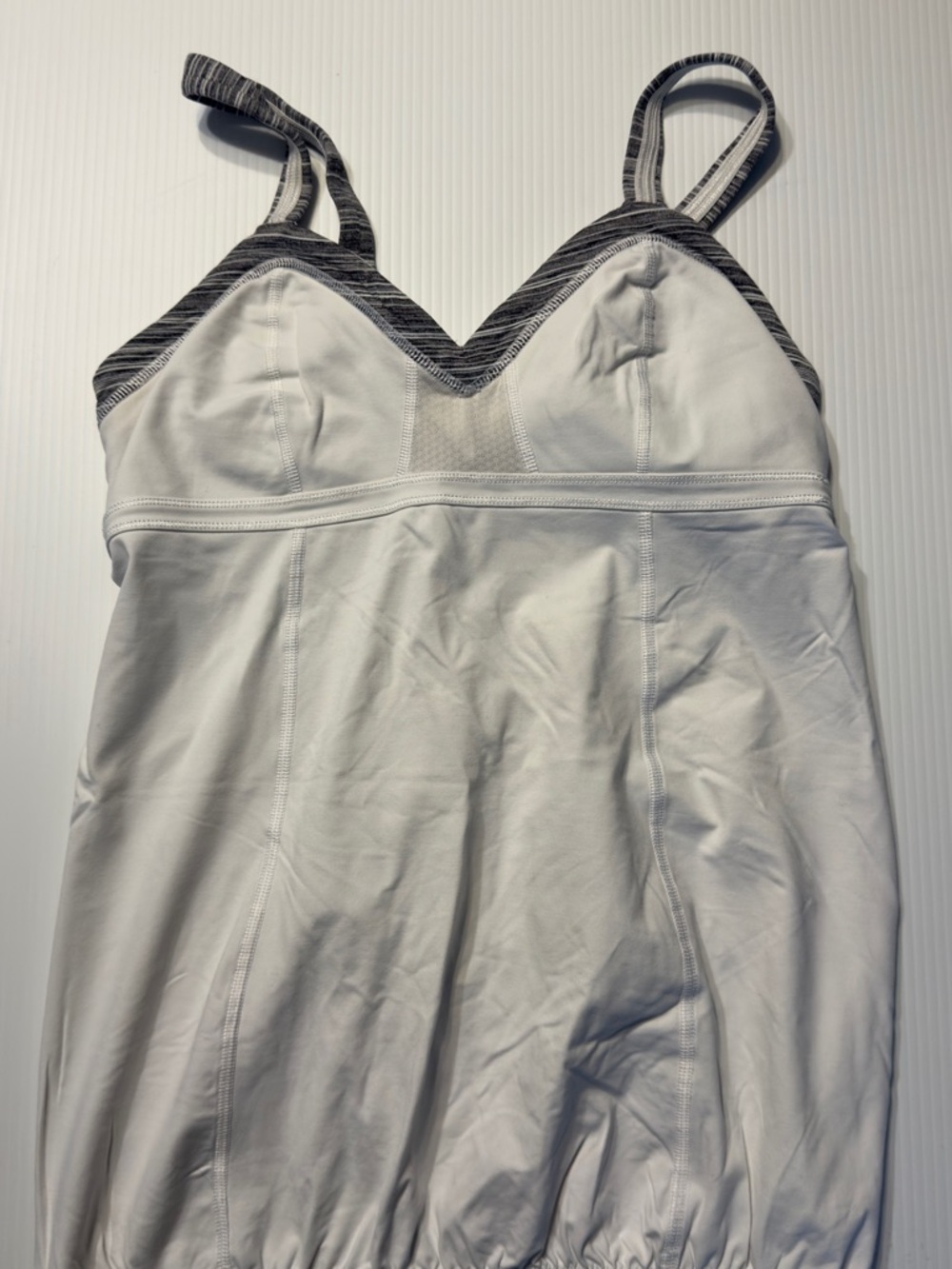 lululemon athletica White Tank with Heathered Gray Trim